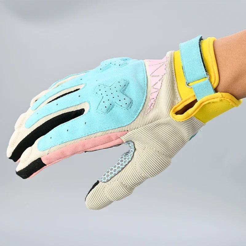 Motorcycle Gloves Knight Summer Perforated Breathable Drop Resistant Macaron Gloves For Men Women Thin Summer Riding