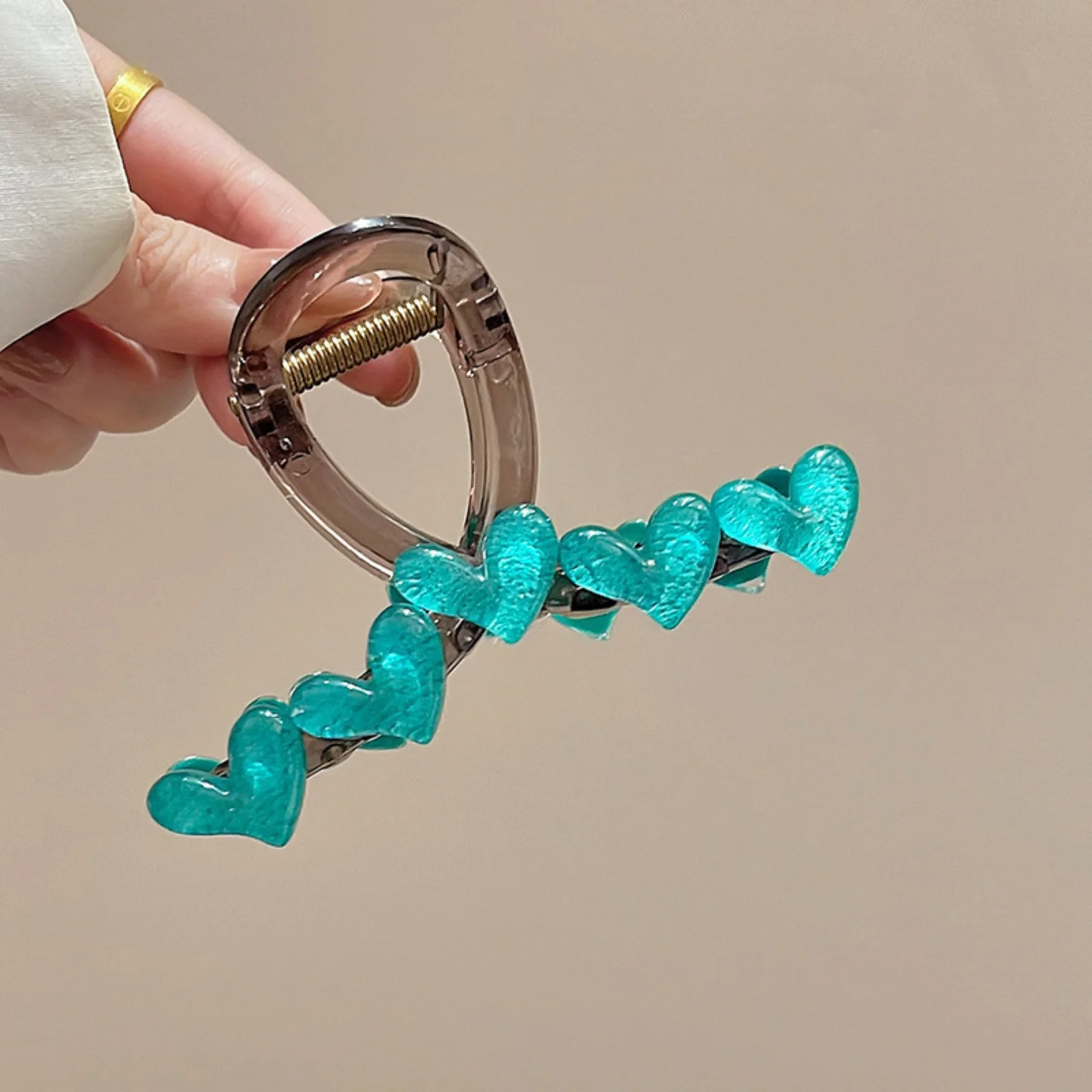 1-teiliges süßes herzförmiges Haarklammer-Set: für den Rücken bis zum Kopf, trendiger Haarschmuck für Frauen – Detail 7