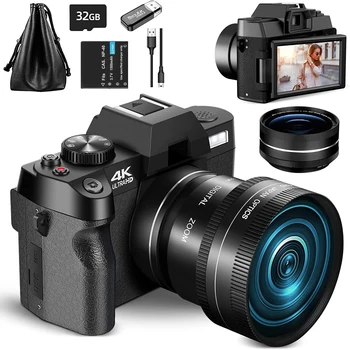 G-Anica 디지털 카메라, 4K 48MP 자동 초점 카메라, 와이파이 사진 지지대, 초보자에게 적합한 배터리 없음