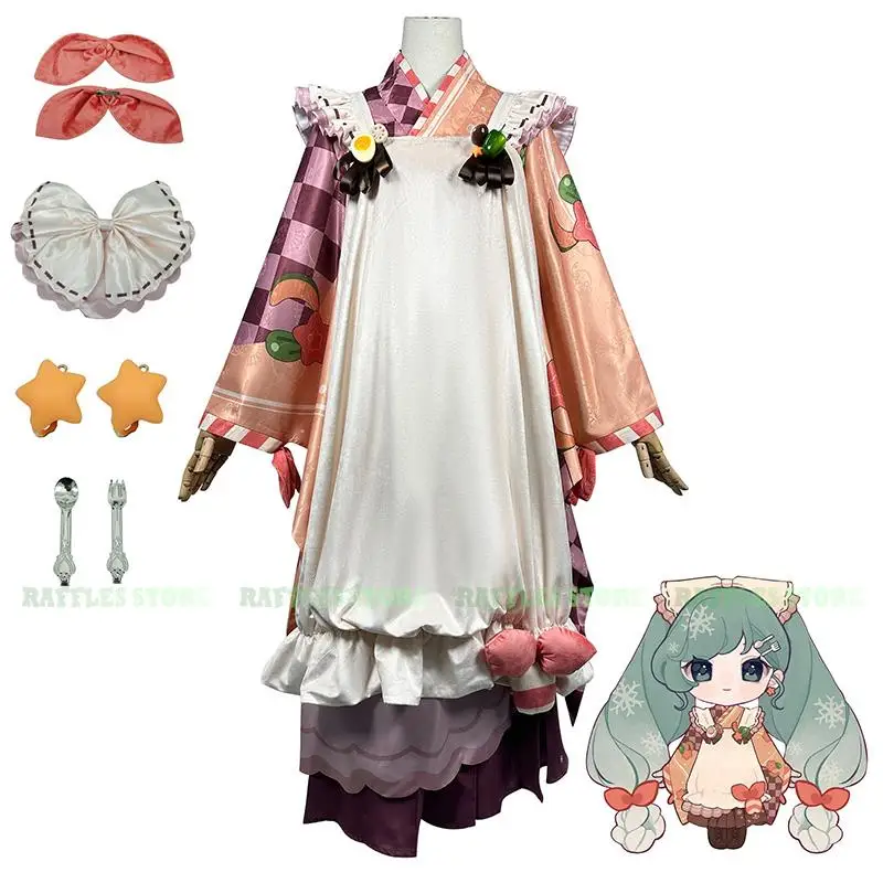 

2023 New Project Sekai Colorful Stage Cosplay Costume Singer Stage Anime Snow Mikku Cosplay Maid Dress Set Halloween Party Women