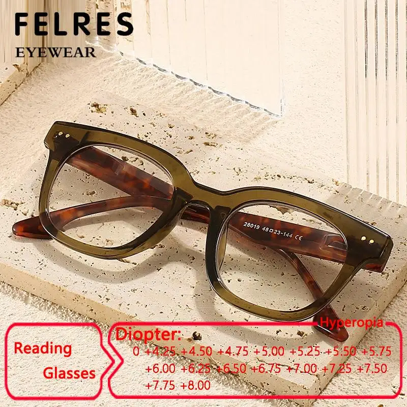Sehr Dioptrien +4,25 4,5 5,0 bis +8,0 Lesebrille Ältere Männer Frauen Große Rahmen Anti Blaues Licht Presbyopie Brillen Leser