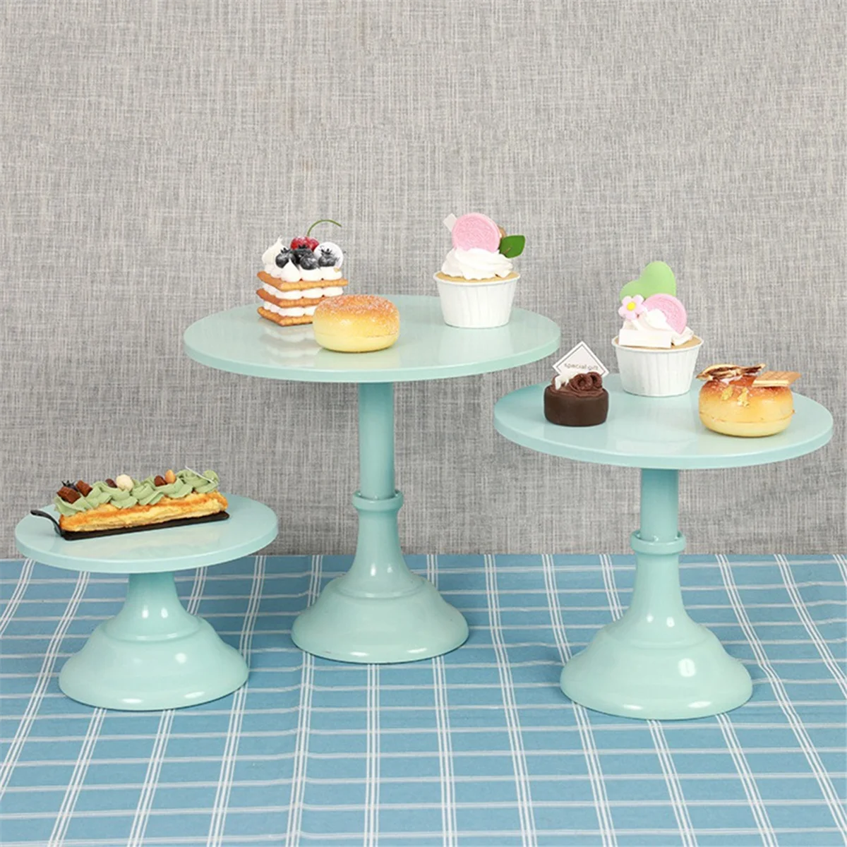 3Pcs Cake Stand, Cake Pop Stand , Tall Stands for Dessert Table, Perfect Display for Wedding Graduation Party,Green