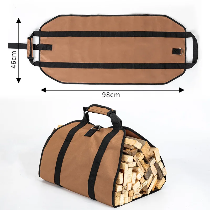 Portable Firewood Storage Bag Waterproof Scratch-resistant Wood Log Carrier Outdoor Camping Firewood Holder Wood Carry Bag 2