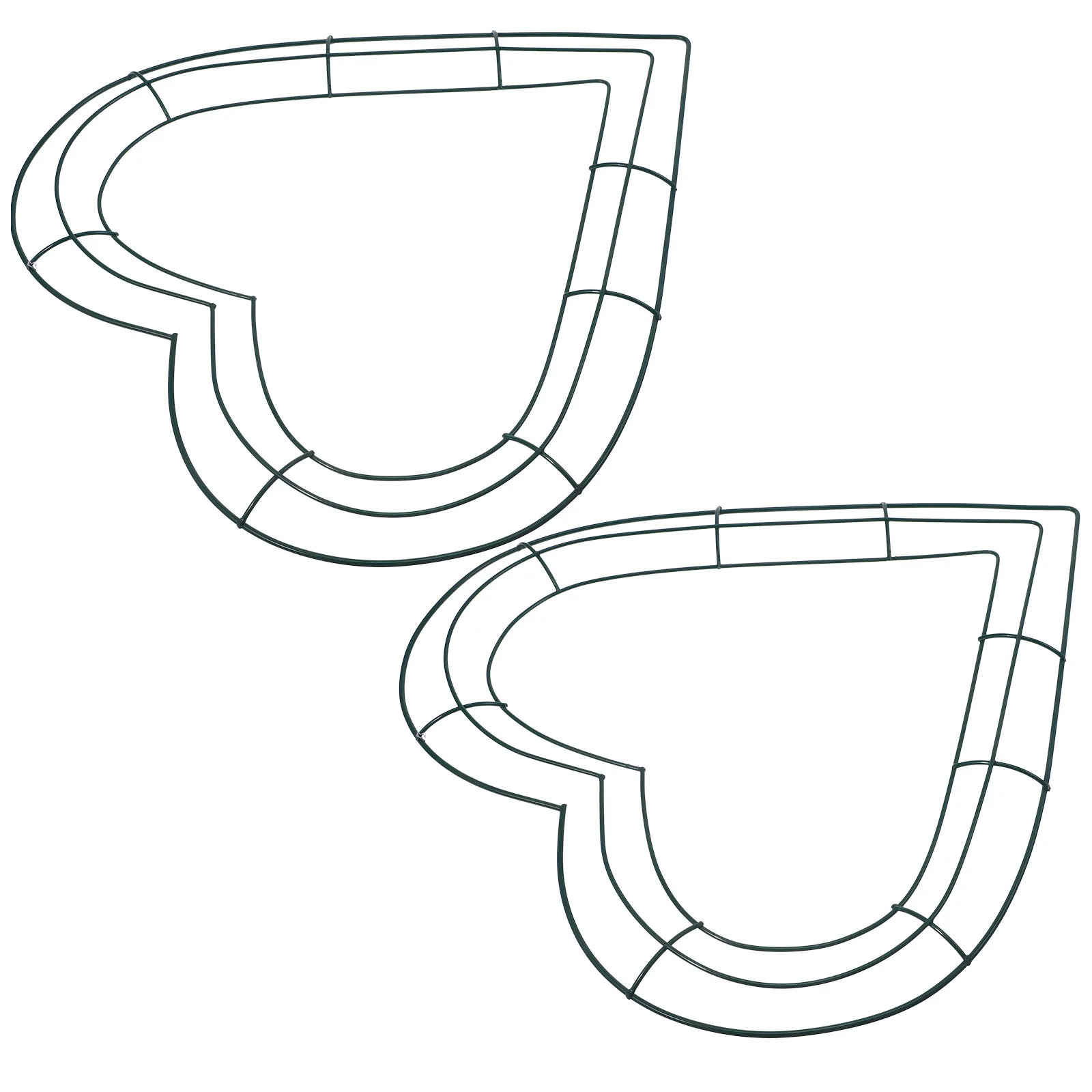 

2 Pcs Valentine's Day Wreath Arrangement Garland Hoops Metal Frame for DIY Iron Rings Heart Wire