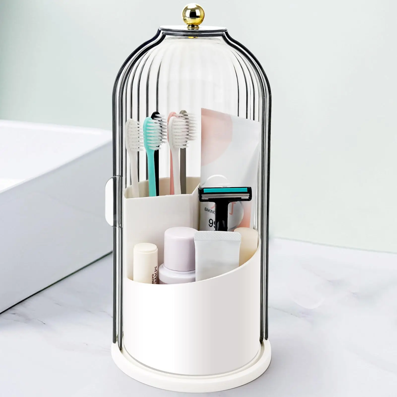 Rotating Toothbrush & Bathroom Organizer