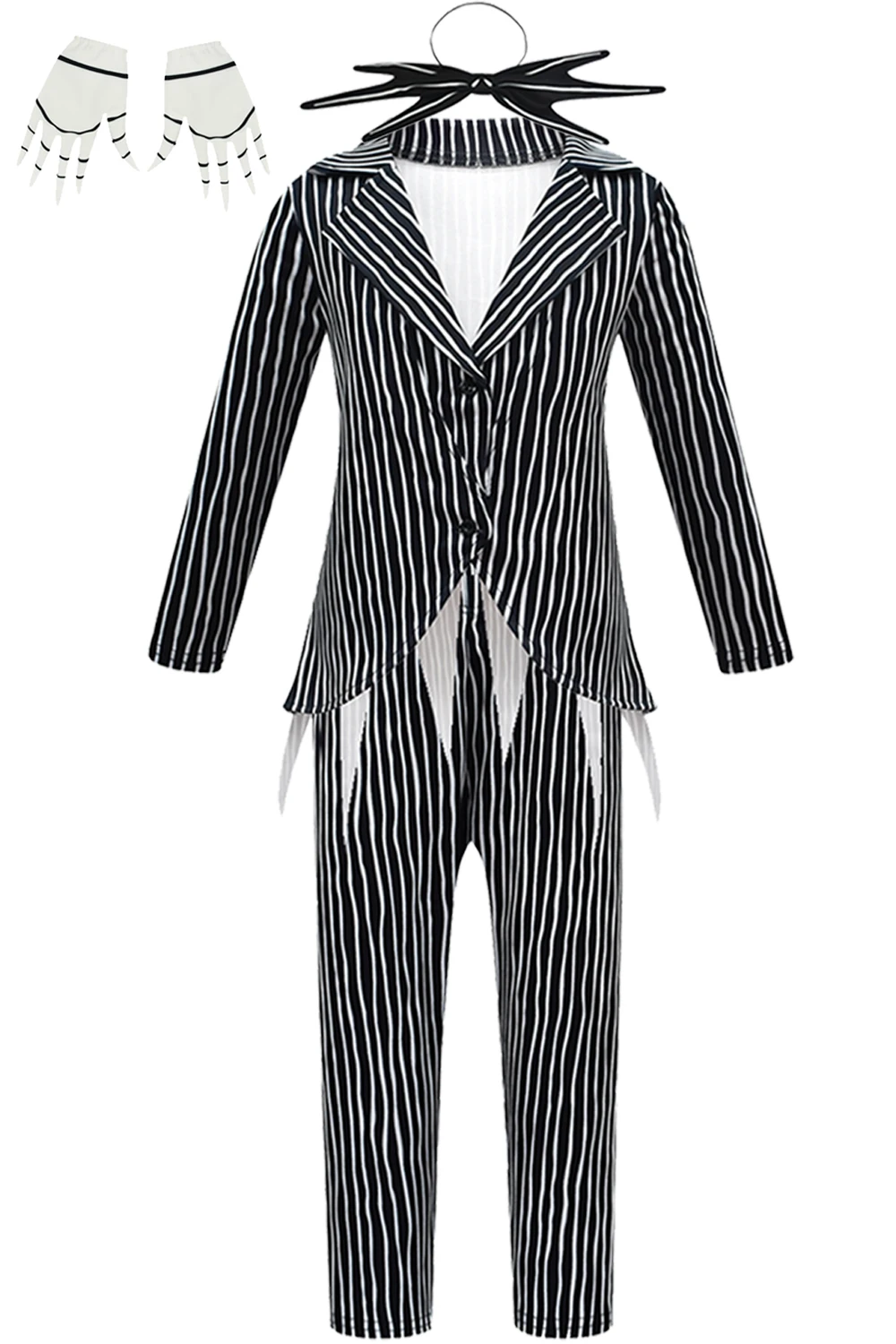 Kid Jack Cos Fantasy Tie Guanti Outfit Nightmare Cosplay Before Christmas Costume Set Halloween Carnival Boys Children Suit