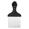Black Fist Afro Pick Metal Wide Teeth Hair Comb For Volumizing Hair Styling Anti-static Comb Brush Detangling Comb 2