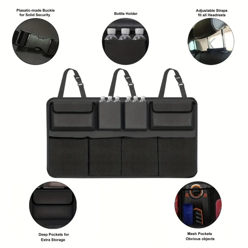 Car Seat Back Storage Hanging Bag SUV Car Waterproof Storage Box Mesh Pocket Interior Supplies