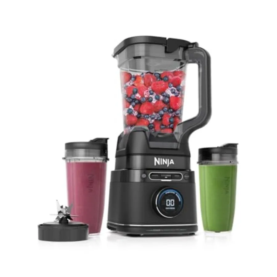 Ninja Detect Power Blender Pro + TB301 Personal 24 oz Single-Serve Compact Kitchen Countertop BlendSense Technology 1800 W 72 o
