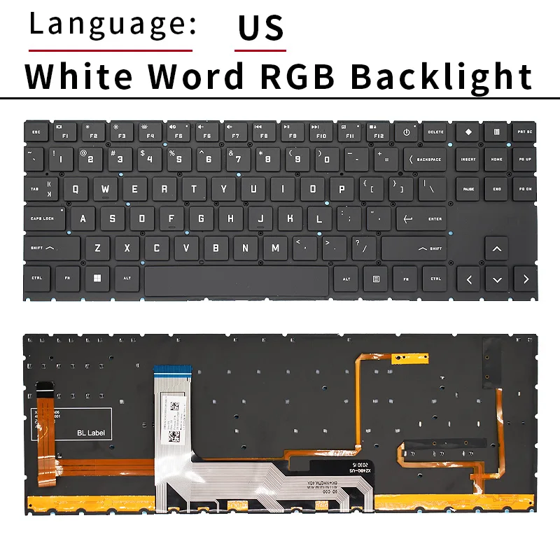 Teclado Portátil para Omen 15-en 15-en0013dx 15-en0023dx sp Eua Russo Espanhol Rgb Retroiluminado Colorido - Imagem 5