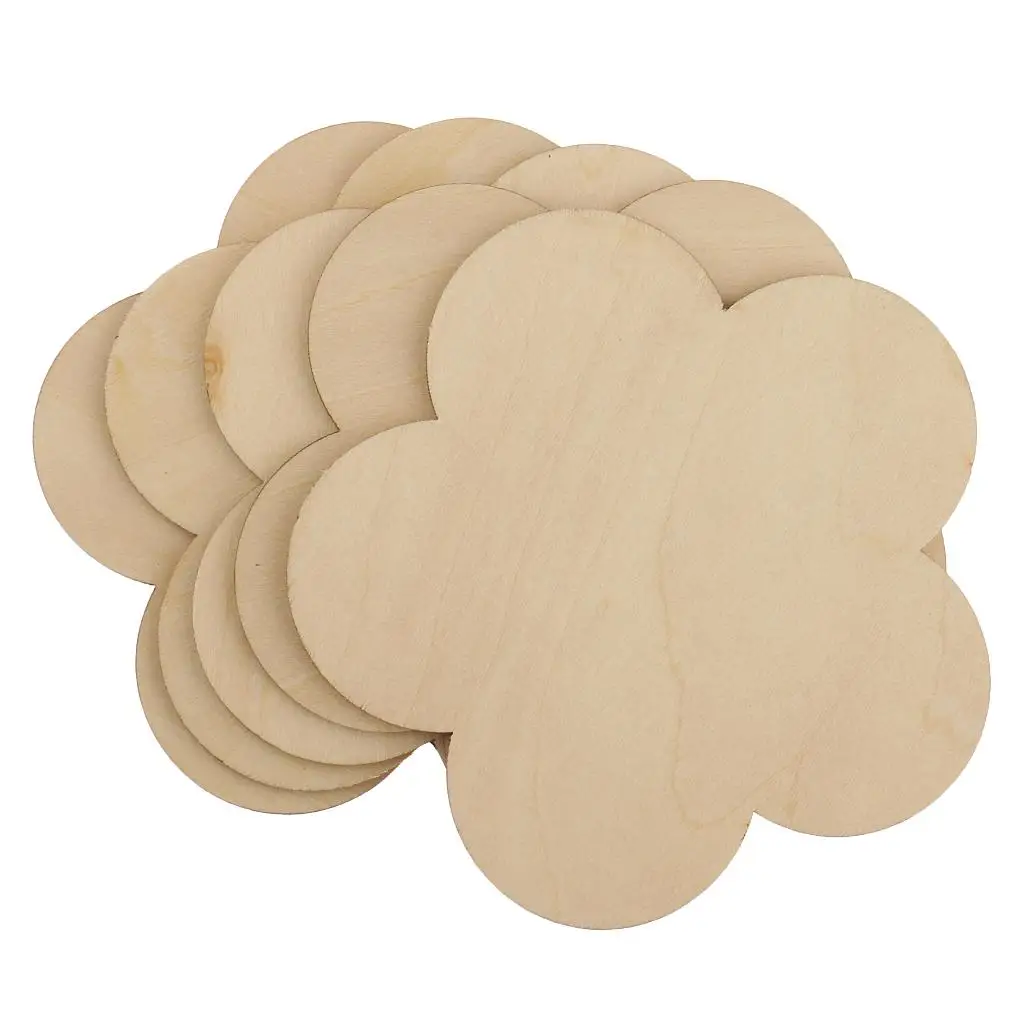 

Flower MDF Unfinished Wooden Shapes Wood Pieces Blank Plaque for Model Making