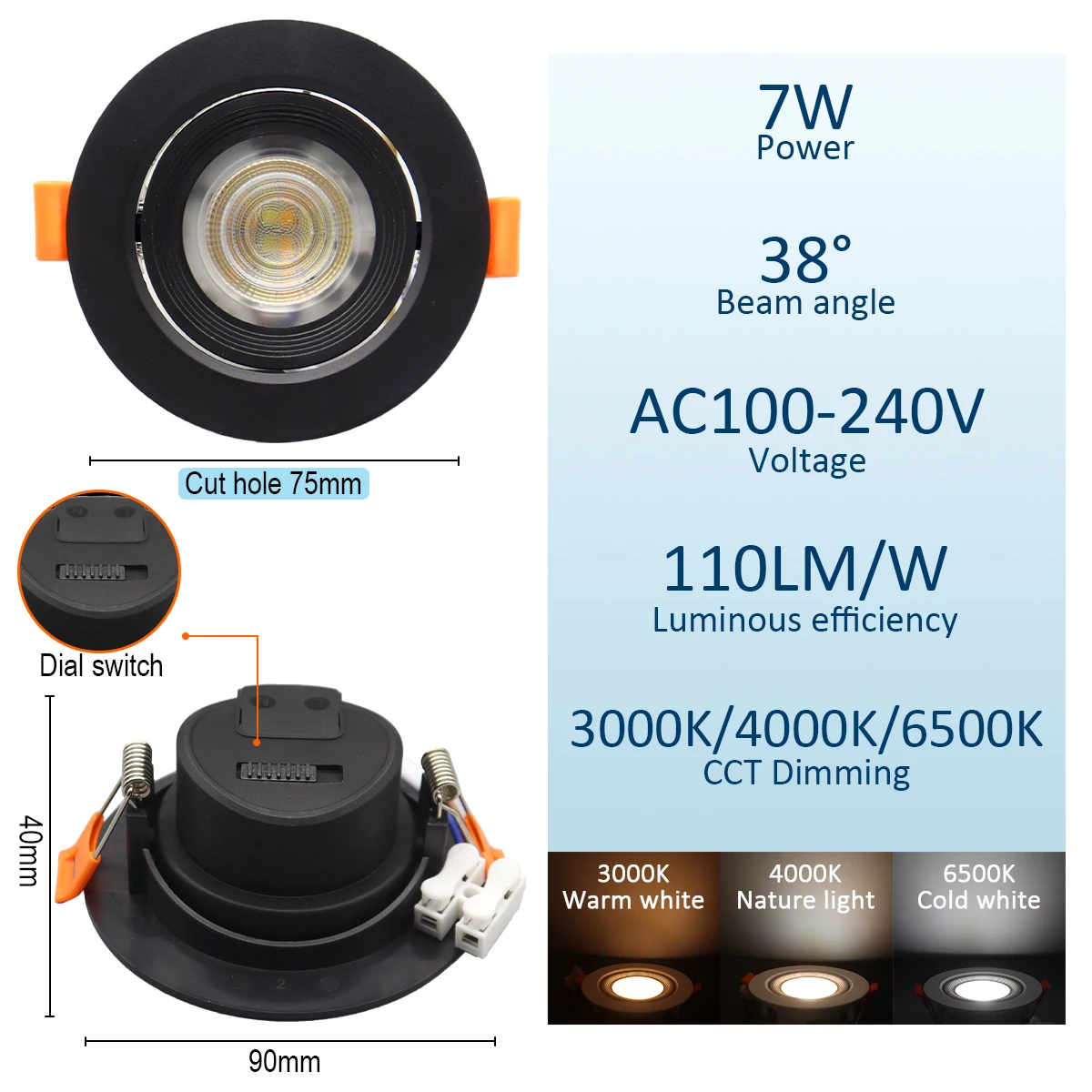 Black round high
