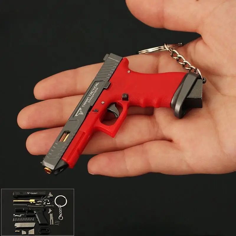 7cm Nylon ttiG34 Pistol Battlemaster Metal Toy Mini Detachable Hand Grab Model Toy keychain pendant Ornament Collection for Kids 6