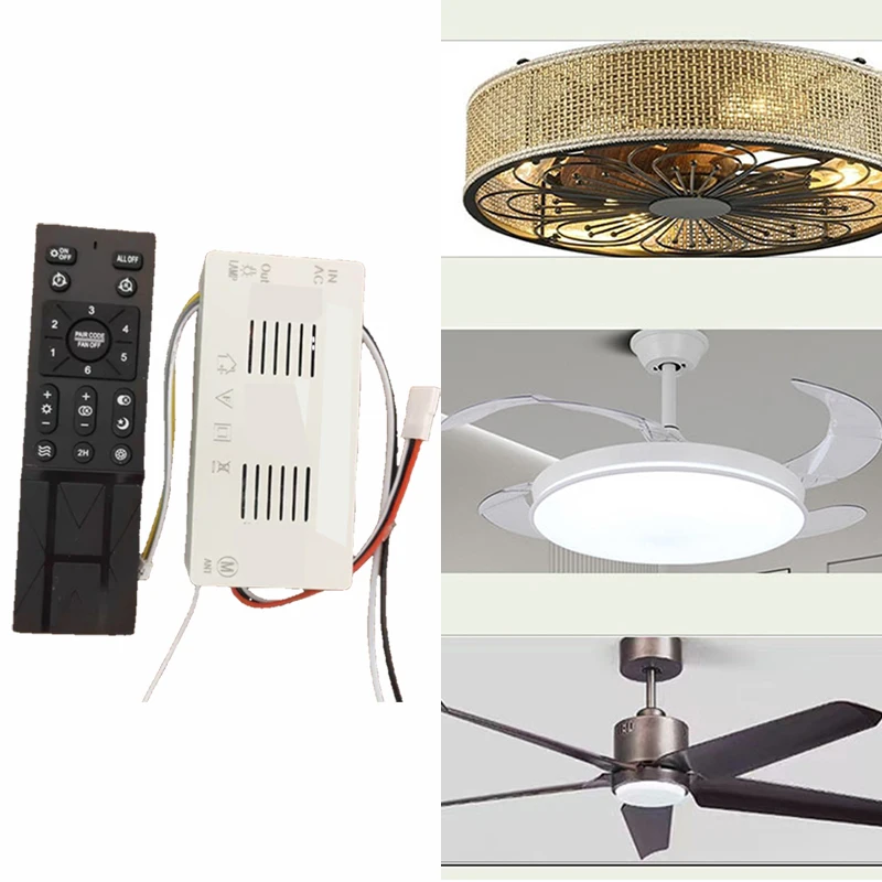 Description Picture 2 of itemCeiling Fan Accessories Ceiling Fan Remote Home Improvement 6 Speed Settings AC 110V-265V Battery Monitoring Effective Control