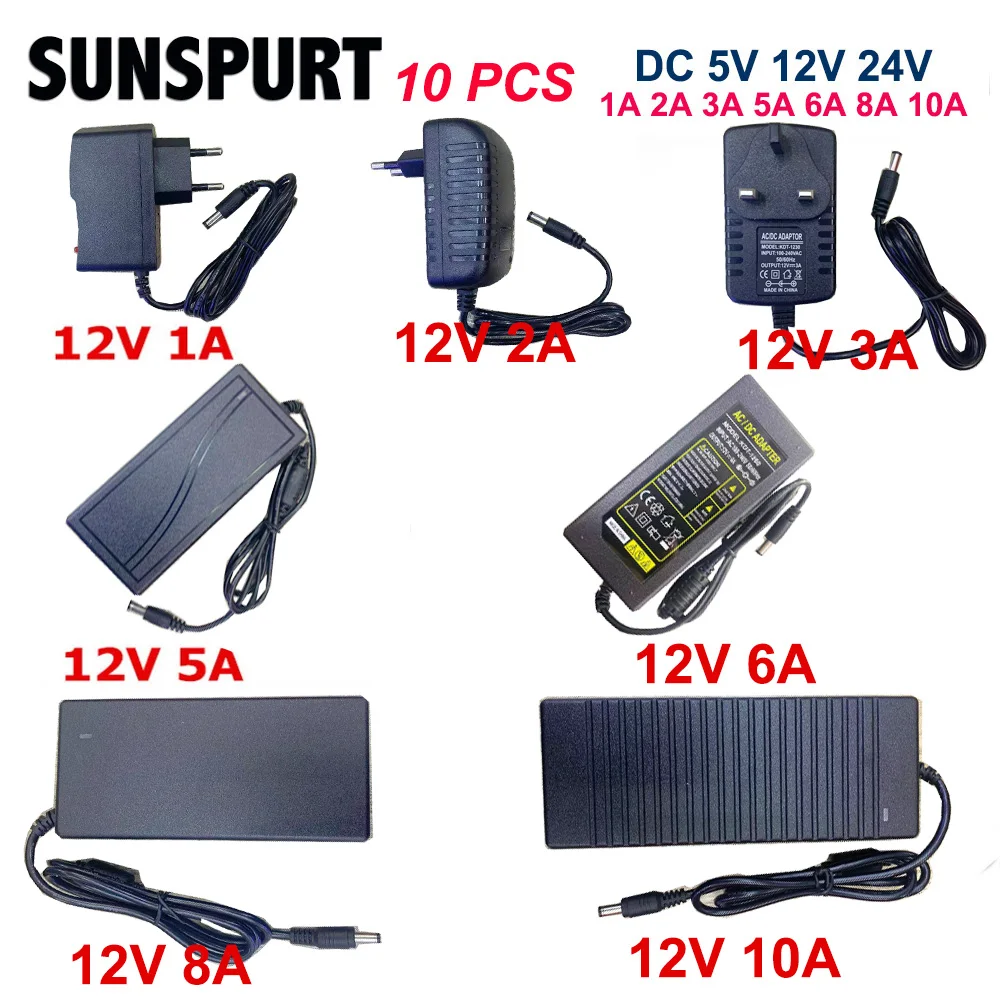 DC 5V 12V 24V lighting transformer AC 110V 220V switching power supply 1A 2A 3A 5A 6A 8A 10A LED power adapter for CCTV LED lamp