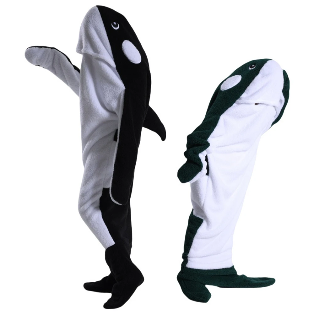 Cosplay Costumes Anime Dolphin Killer Whale Shark Kigurumi Pajamas Jumpsuits Winter Flannel Plush Adult cartoon