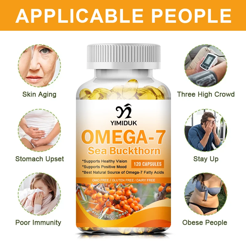 Sea buckthorn oil blend complete omega-7 supports skin immunity digestive & liver health