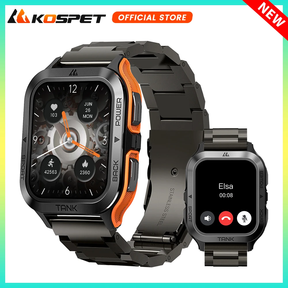 2024 Originale Kospet Tank M2 Smart Watches For Men Bluetooth Call Orologio Digitale 5Atm Impermeabile Sport Fitness Smartwatch Ultra