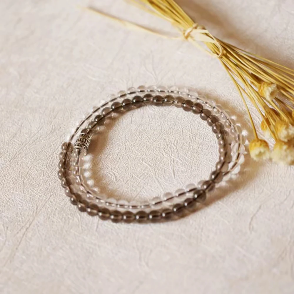 Crystal Bracelet String Women's Dark White Crystal Tea Crystal Party