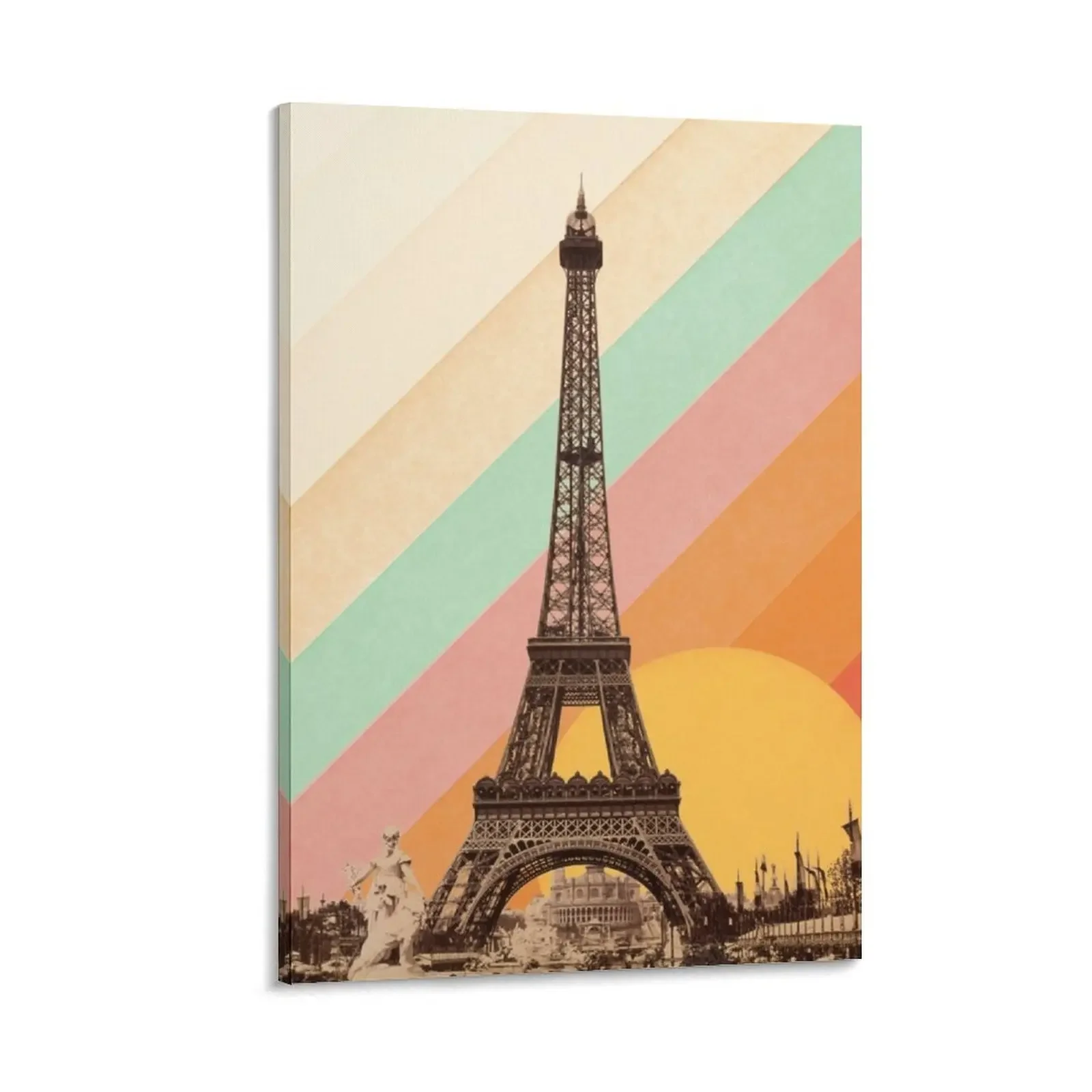 

Rainbow Sky Above The Eiffel Tower Canvas Painting anime poster art mural Decoration pictures room wall