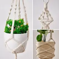 Hanging Plant Handmade Macrame Plant Hanger Flower Pot Planter Hanger Wall Decor Courtyard Garden Hanging Planter Hanging Basket 2
