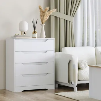 Dresser, 4 Drawer Sideboard, Multipurpose wardrobe Large Storage, living room, Hallway, Bedroom, 69x39x82cm