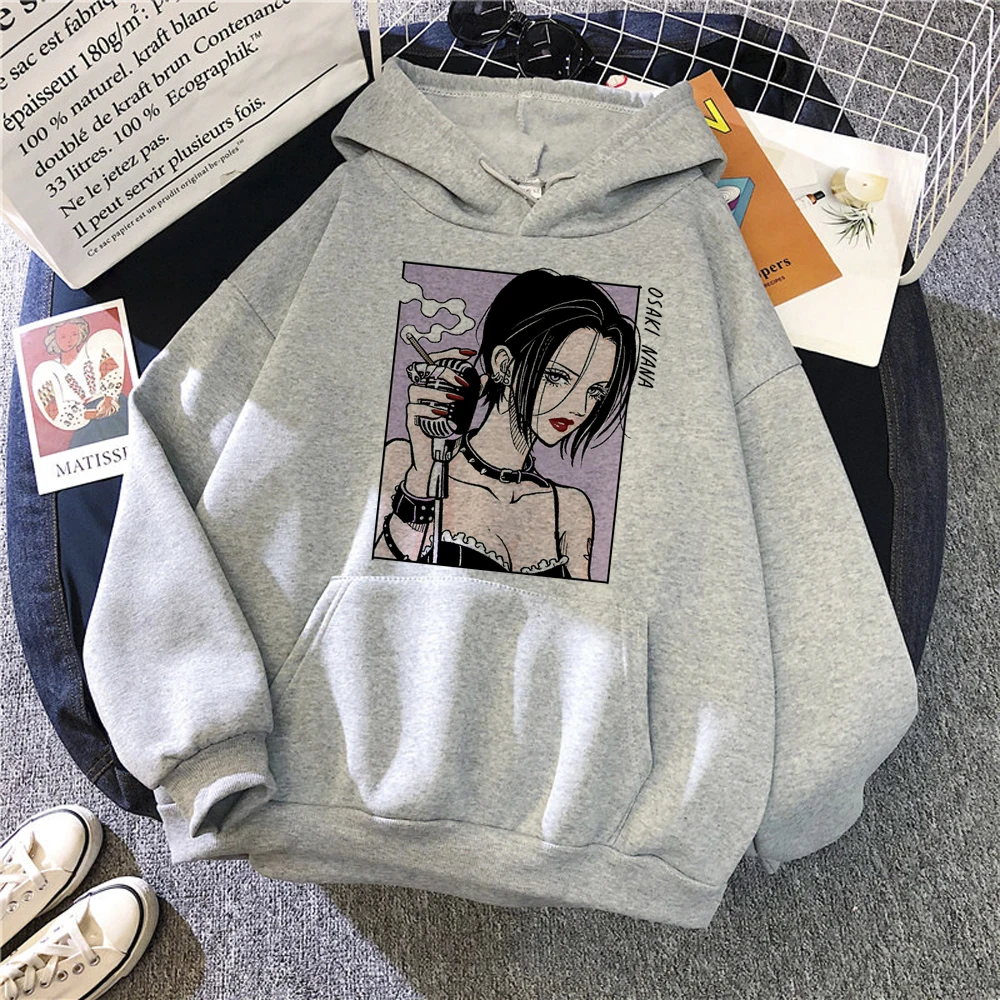Nana Anime hoodies women streetwear long sleeve top y2k aesthetic Fleece clothes female harajuku sweatshirts