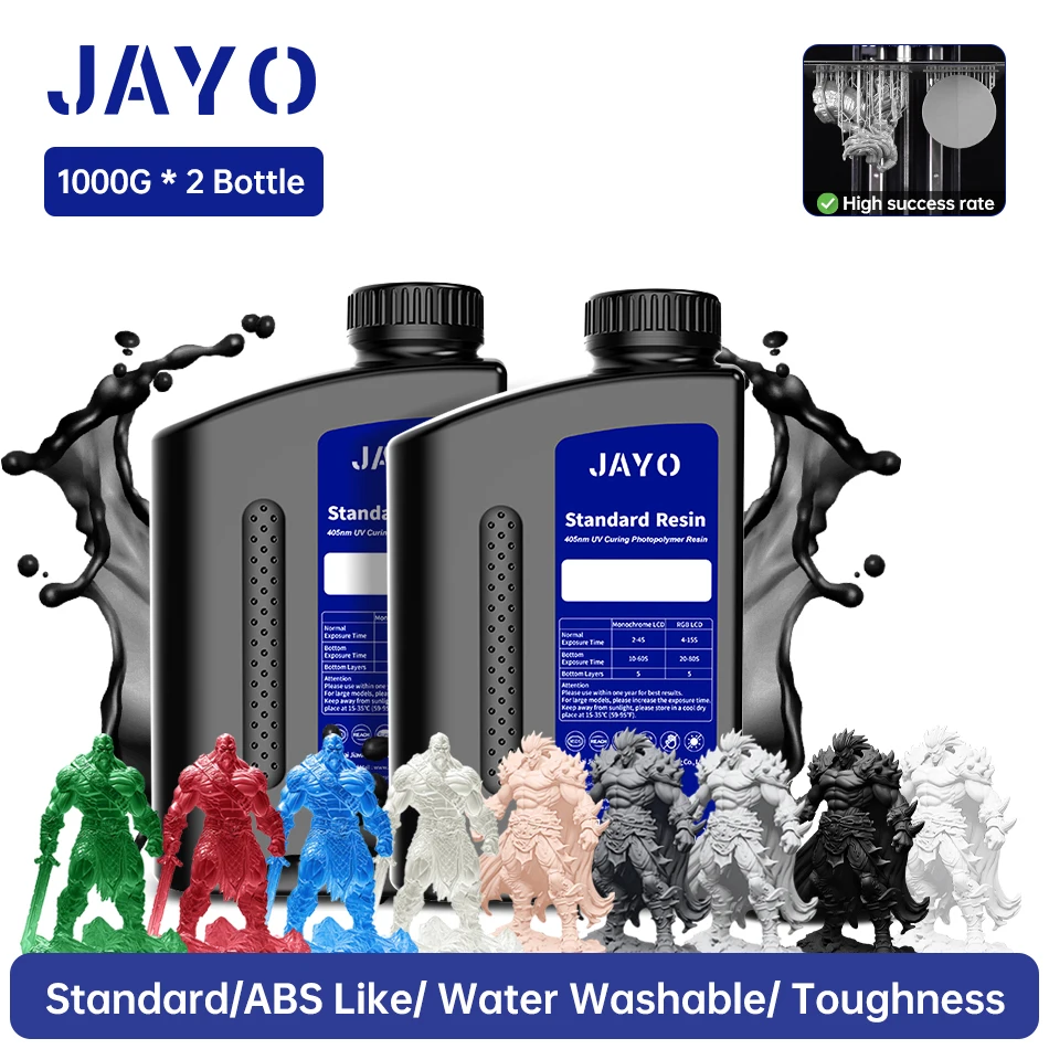 JAYO – résine ABS Standard/résistance/à base d'usine/like, 2KG, photopolymère 3D, résine de durcissement UV, matériau d'impression 3D de haute précision