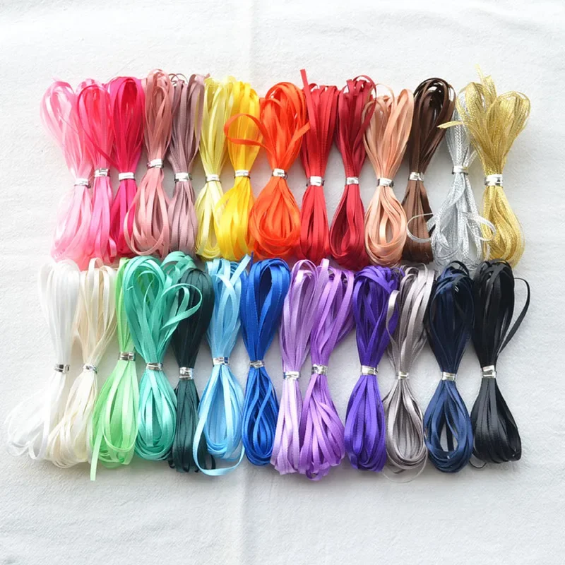 White Silk Satin Ribbon for Gift Wrapping and DIY Crafts - 1/8 (3mm), Ideal for Celebrations and Decorations