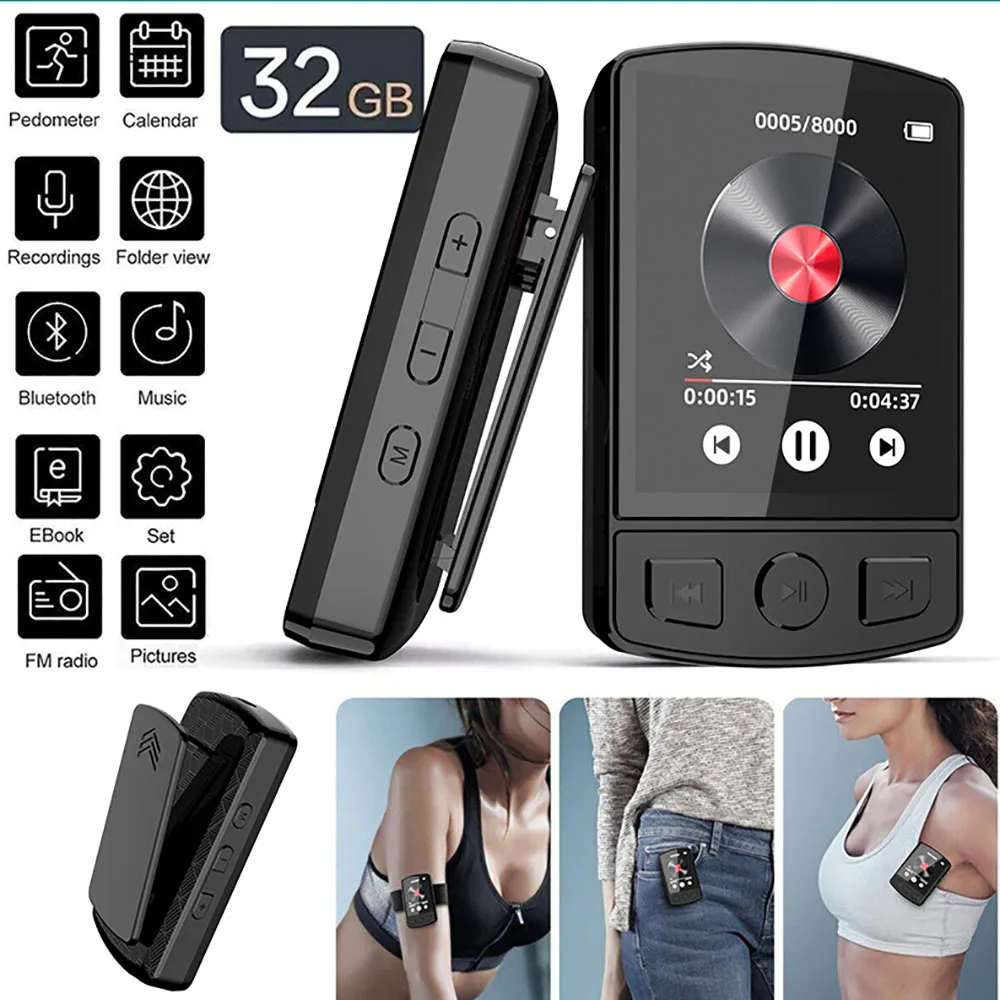 Mp3-Player Tragbarer Sport-Clip Walkman Hifi-Sound Bluetooth-Kompatibel 5.0 Student Walkman 1,8-Zoll-Bildschirm Mit Fm-Radio E-Book S904224278Aba410B97Df3C40082A6F77O