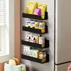 1PC magnetic storage rack with hooks for household kitchen refrigerator washing machine side hanging storage rack ﻿ 5