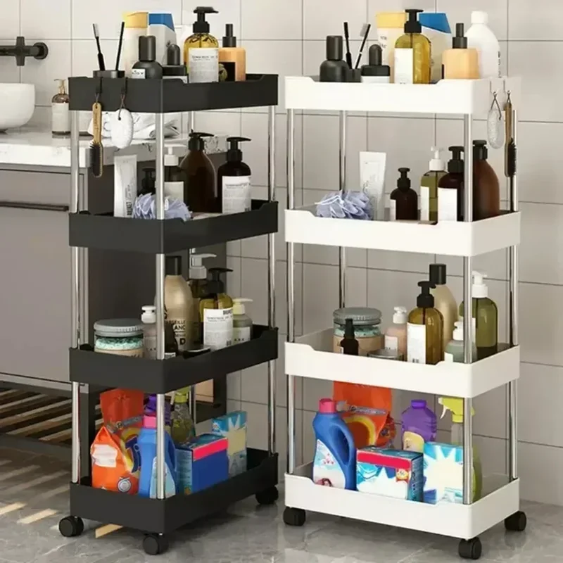 Must-Have 4-Layer Rolling Utility Cart &ndash; Waterproof, Space-Saving & Multipurpose For Bathroom, Kitchen & Living Room