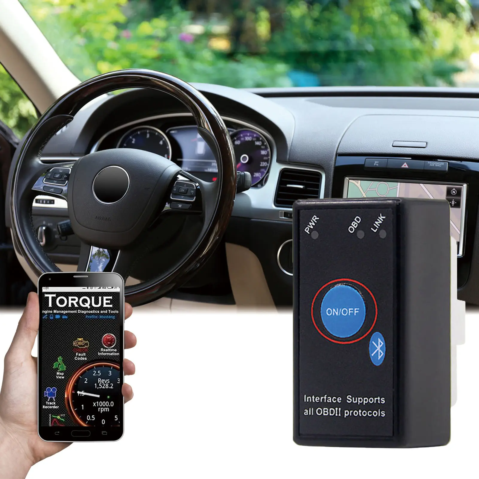 Фото ELM 327 V 1,5 OBD 2 Автомобильный диагностический адаптер ODB2/IOS ELM327 V1.5 OBD2 B luetooth-совместимый сканер 5,0 автомобильный инструмент №2