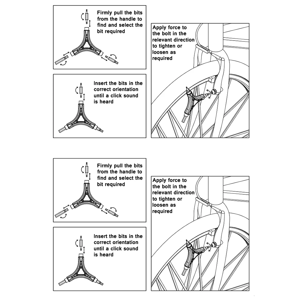 3-Wege Inbusschlüssel Für Fahrräder - Y-förmiger Multischlüssel 3mm/4mm/5mm/6mm/8mm