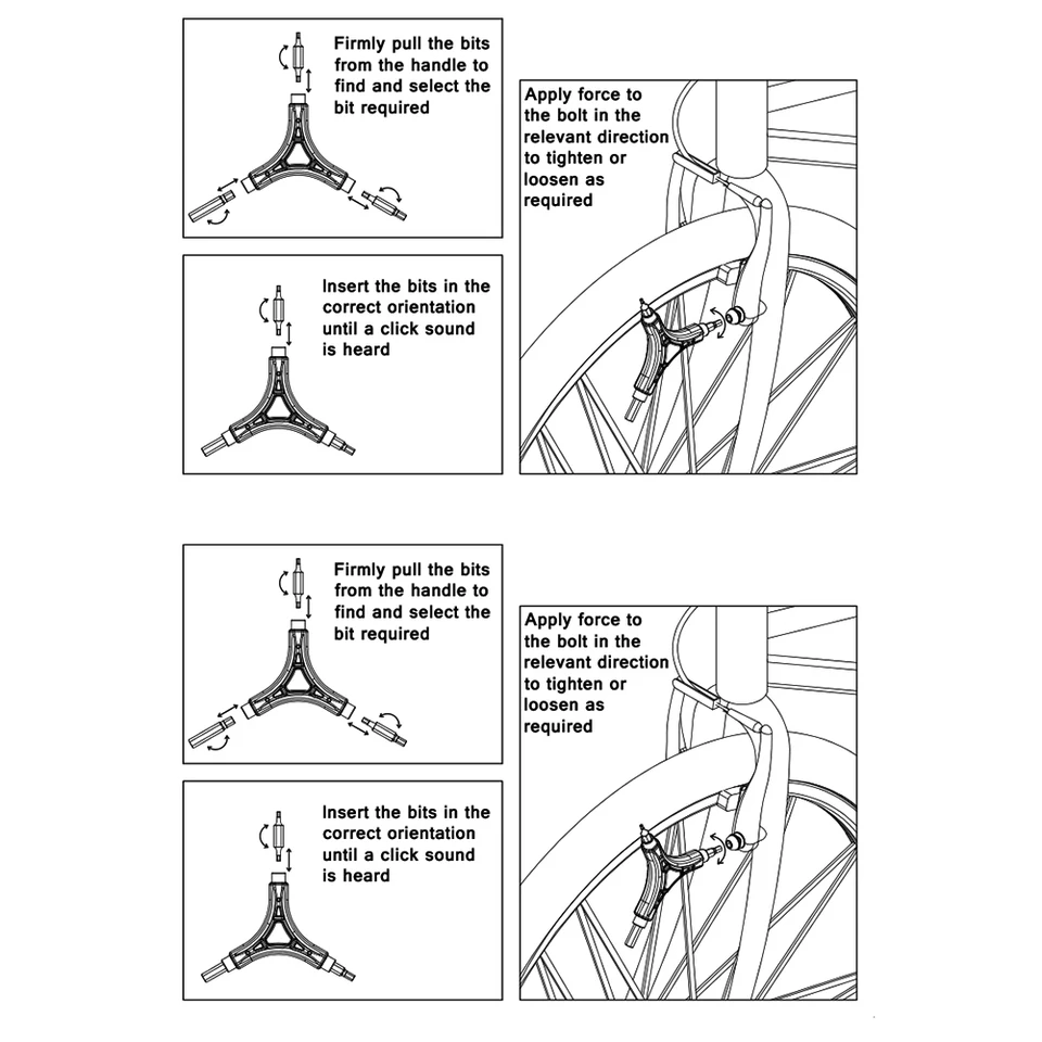 Outillage Vélo,3 Voies Clé Hexagonale De Type Y Clé Vélo Outils De