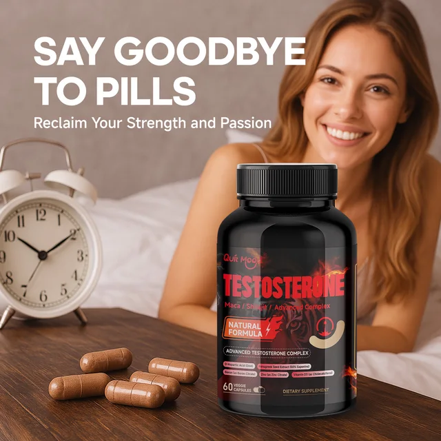 6114-dc3206.jpg Quit mood Men's Testosterone Capsules | 100mg Maca & 50mg Shilajit & More | Hormone Balance & Stamina Enhancer – 60 Capsules