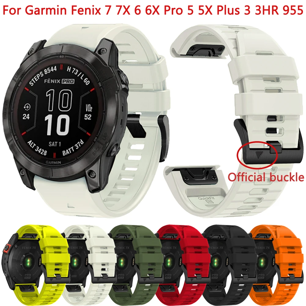 

Band 22mm 26mm For Garmin Fenix 6X 6 7 7X Pro 5X Plus 955 Watch Strap Epix Gen 2 Mk1 Tactix Quickfit Silicone Watchband Bracelet