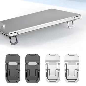 2PCS Mini Foldable Laptop Stand Portable Computer Keyboard Riser with 2 Adjustable Angles Self-Adhesive Invisible Notebook Stand 1