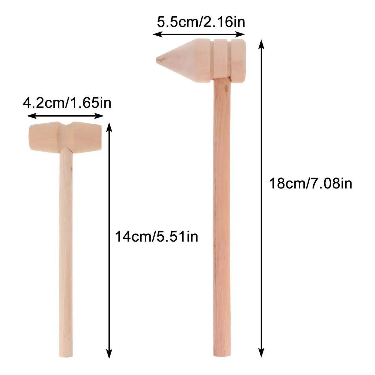 10Pcs 나무 망치 어린이를위한 창조적 인 작은 미니 망치 안전하고 부드러운 표면 손 눈 조정 민첩성 도구