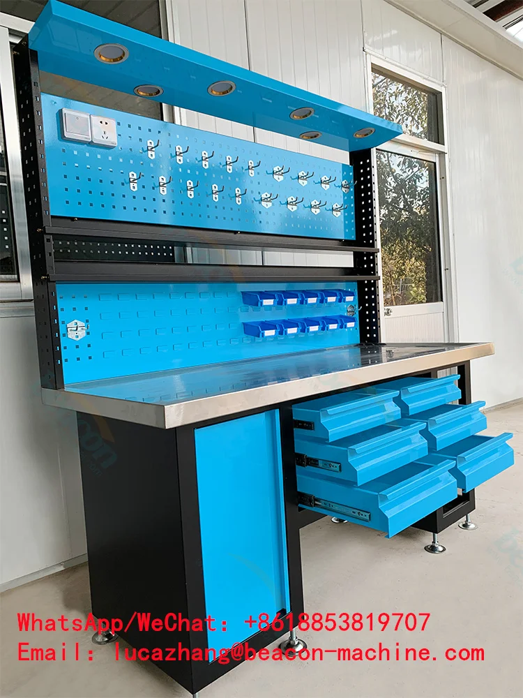 Industrial Metal Tool Cabinet with Work Bench