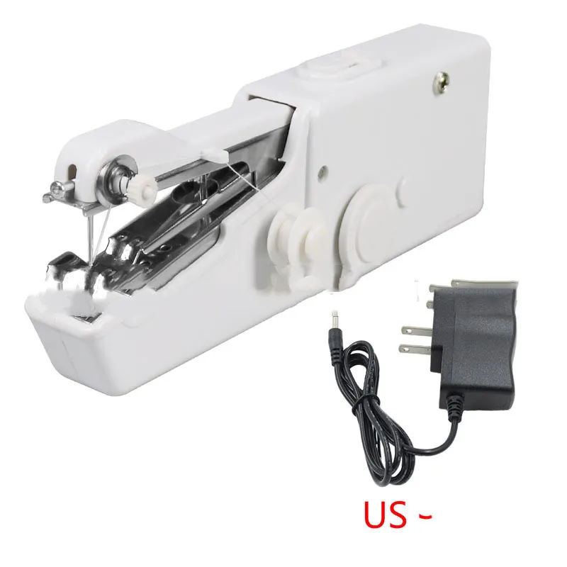 Portable Electric Sewing Machine Set Mini Household Handy Stitch  Stitch Sew Needlework Clothes Handheld Electric Sewing Machine 4