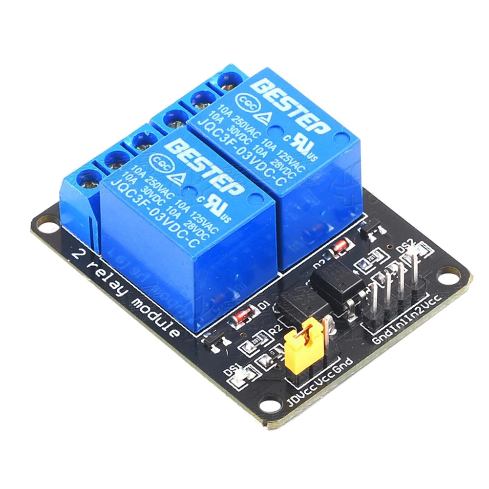 Optocoupler Módulo de Isolamento Relé para Arduino, 3.3V 2, Relé Control Development Board, 5Pcs