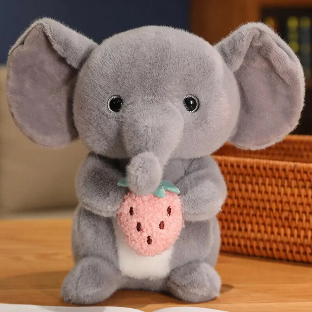 

Cute Elephant Doll Fluffy Elephant Plush Toy with 3d Eyes Cute Tail Companion for Soothing Gifting to Children Soft Stuffed Doll