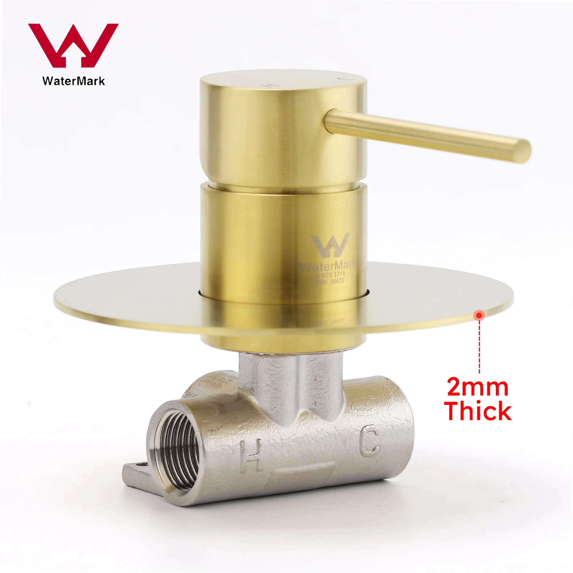 **Sydney Stock** KYLINS Brushed Gold Shower Mixer Tap Round Valve Wall Mounted For Shower / Spout WaterMark Australian