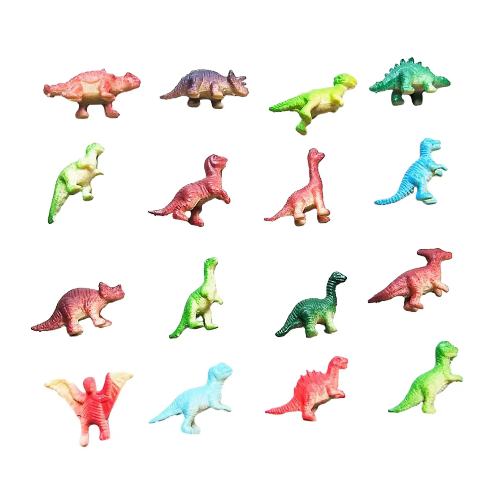 16Pcs Mini Dinosaur Toy Set Simulation Toys for Party Birthday Jungle Theme