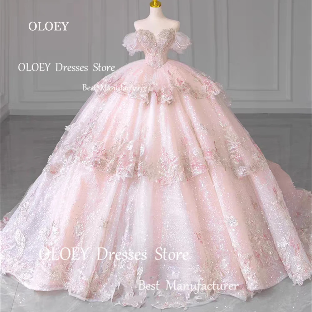 Quinceanera Dresses Wedding Gown Beading Pearls Party Gown Off Shoulder Ball