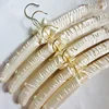 Sponge Clothes Hanger With Hook Silk Satin Fabric Clothes Hanging Clothes Pin Sew Buttons Anti-Slip Wedding Dress White Hangers 3