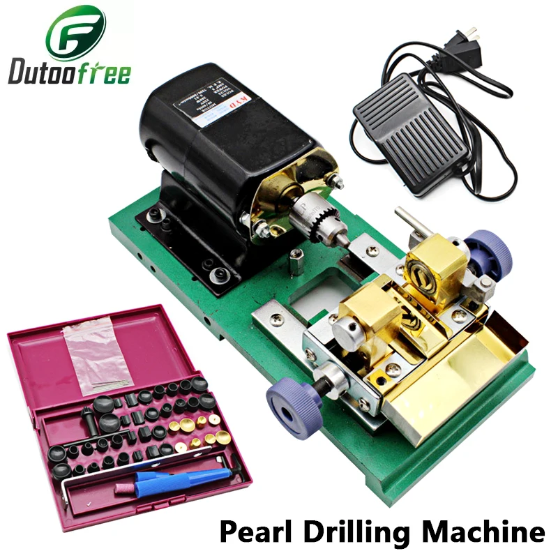 110V/220V Pearl Drilling Machine Jewelry Drill Tool Precious Stone Beads Driller Pearl Holing Machine With Accessories Set