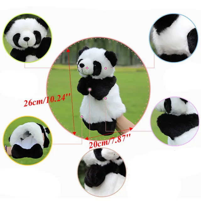Panda Hand Puppet Baby Kids Plush Doll Educational Toys Preschool Kindergarten 4