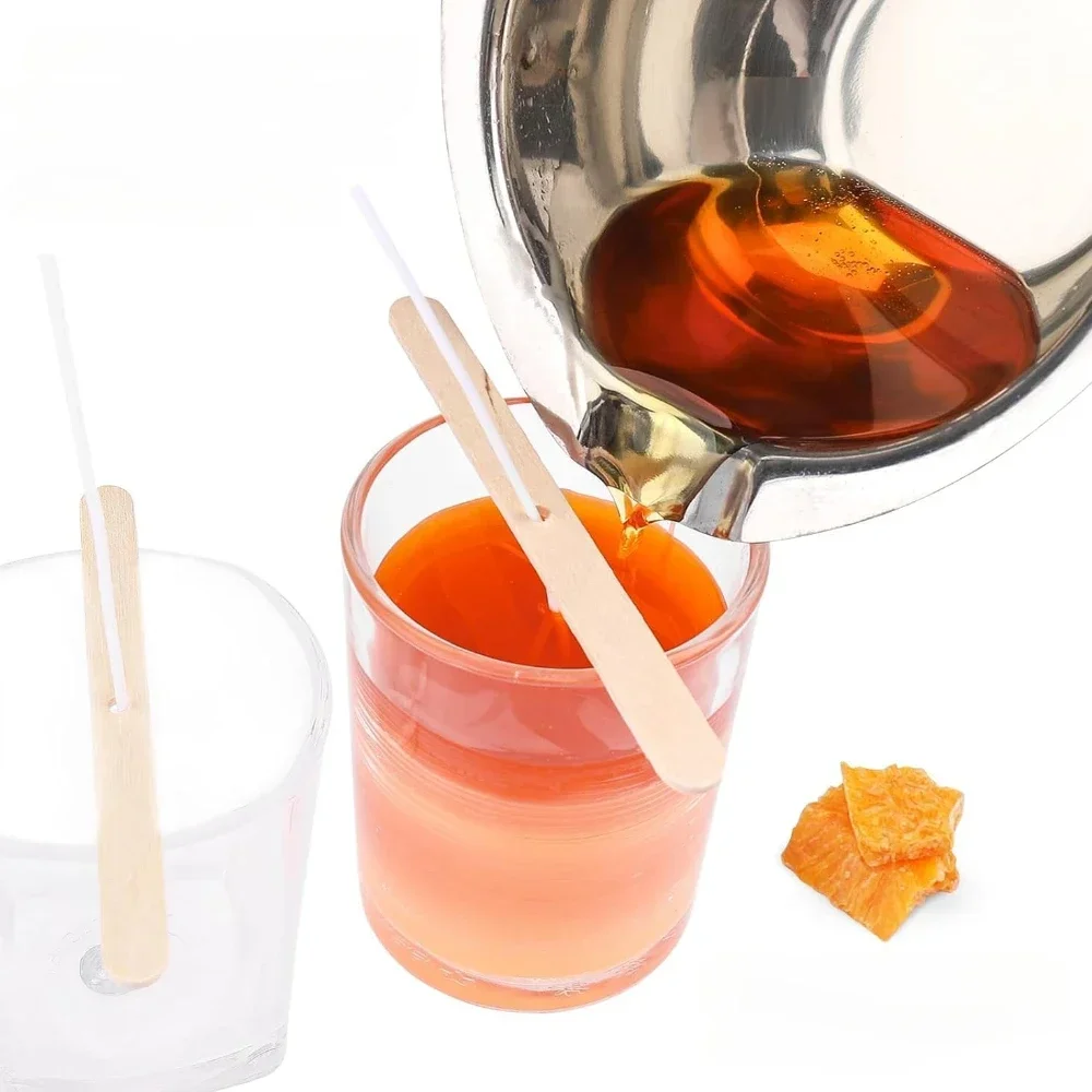 Wax Melting Pot 5Pcs 400ml/800ml Candle Making Set 600ml Scale Measuring Cup Long Handle Split Charging Mixing Spoon Thermometer